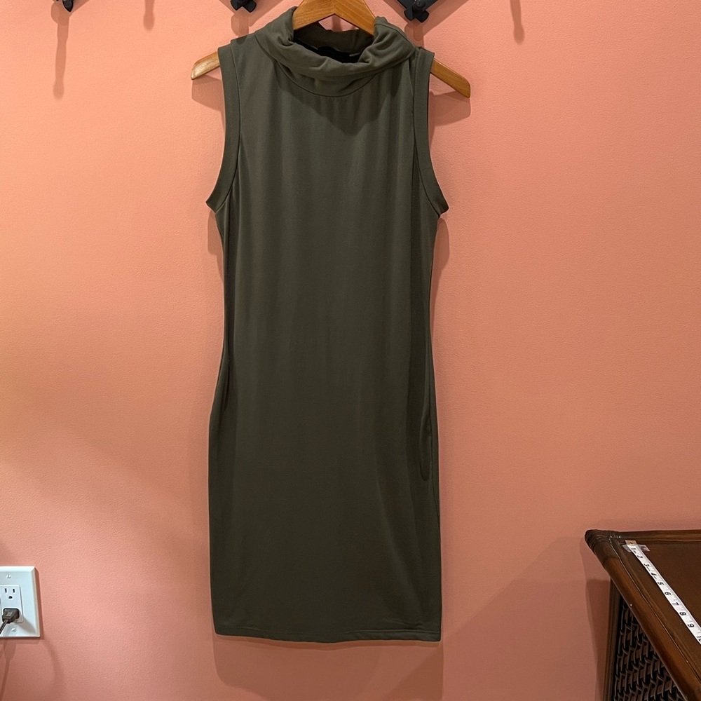 Aria olive green bodycon dress, size small